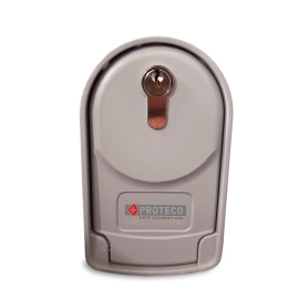 Coffre-fort avec bouton-poussoir et levier pour l’extérieur pour porte rideau métallique